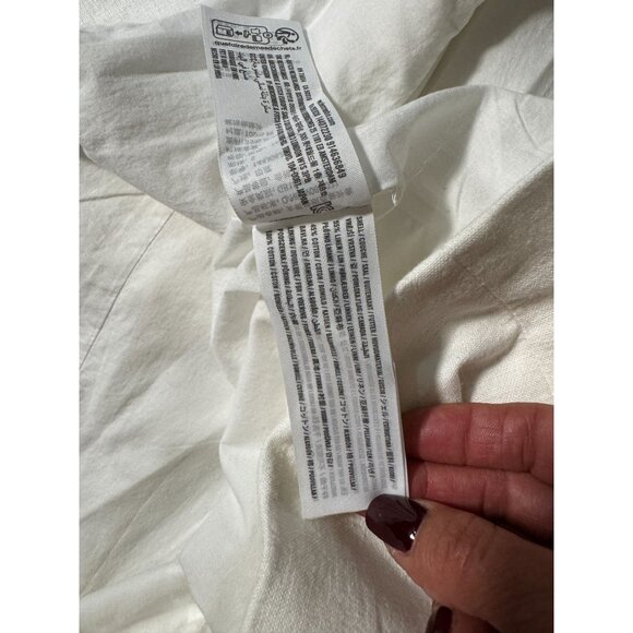 Abercrombie & Fitch White Cream Linen Long Sleeve Button Blazer Coat Jacket S - Picture 8 of 8